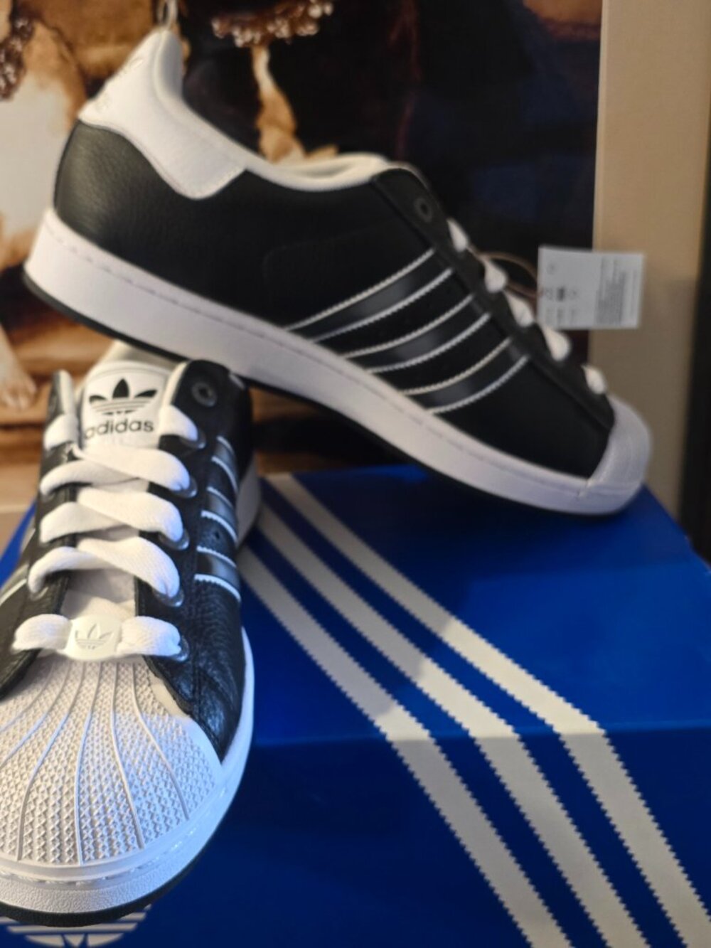adidas Superstar II Black Matte Silver White Mens Shoes Sneakers JQ3209 Sz 10.5